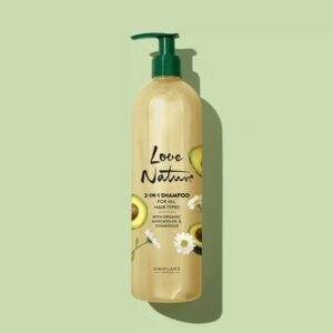 Love Nature Organic Avocado Oil and Chamomile Extract 2 in 1 Shampoo for All Hair Types